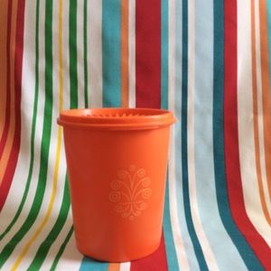 Vintage Orange Tangerine Tupperware Canister EUC